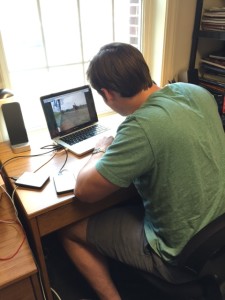 Fred Holcomb works at analyzing data from videos of horse behavior